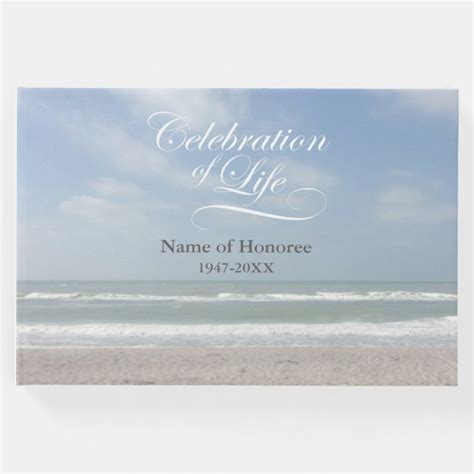 Celebration Of Life Ocean Memorial Guest Book