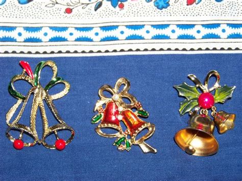 Lot Of 3 Christmas Bell Pins By Eclecticsbyerika On Etsy Sewing Notions
