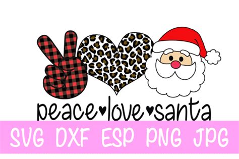 Peace Love Santa Svg Graphic By Designedbymle · Creative Fabrica