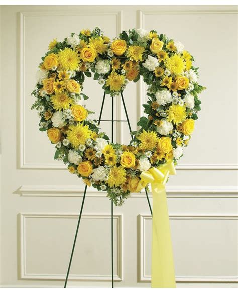 Always Remember Floral Heart Tribute Yellow