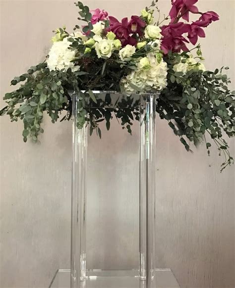 Acrylic Floral Stand Geometric Vases Modern Rectangle Flower Stands