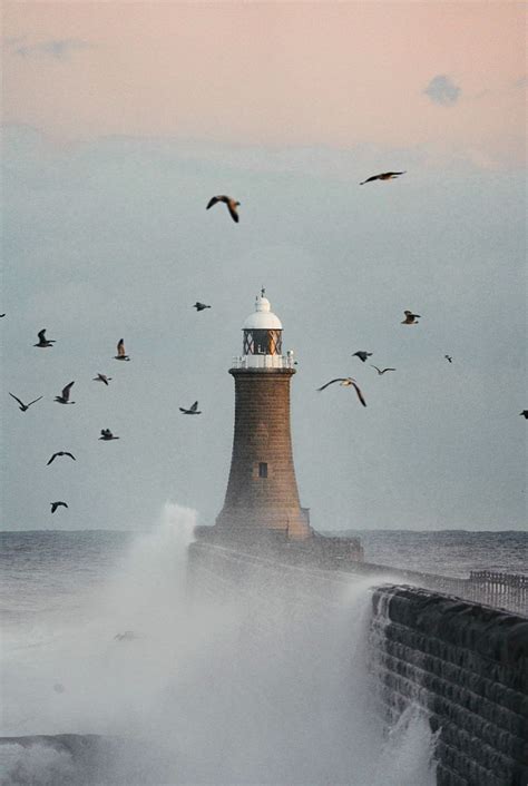 Huge Wave Hitting A Lighthouse Premium Photo Rawpixel