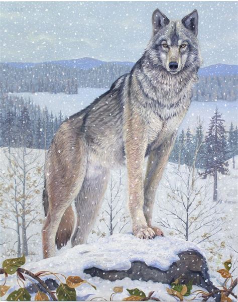 Andrewgablewolfprintsmall Wolf Art Print Wolves Painting Acrylic