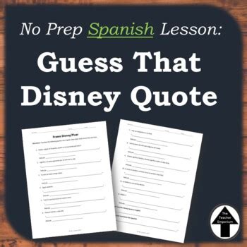 Our english to spanish translation tool is powered by google translation api. Disney Quotes Spanish Worksheet Activity Translation ...