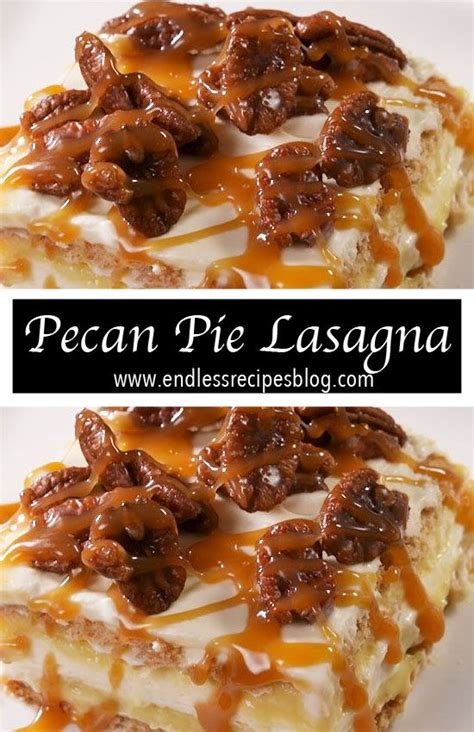 Pour the chopped pecans in the bottom of the unbaked pie shell. Pecan Pie Lasagna! | Pecan pie, Pecan desserts, Cooking ...