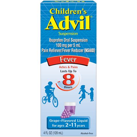 Childrens Advil 100 Mg Childrens Ibuprofen Liquid Pain Reliever And