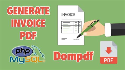Generate Pdf Invoice Using Php Mysql And Dompdf Library Youtube