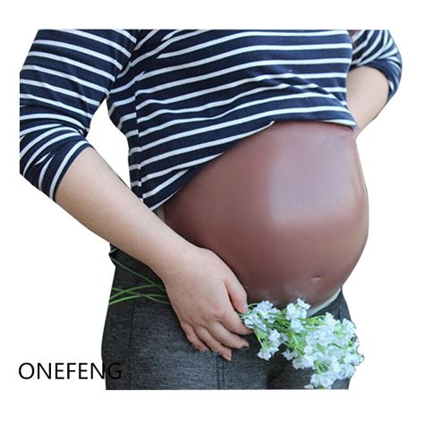 Buy Onefeng Women Fake Pregnant Belly Silicone False
