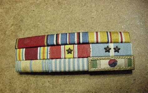 Vintage Ww2 To Korean War Us Army 9 Campaign Service Medal Ribbon Bar