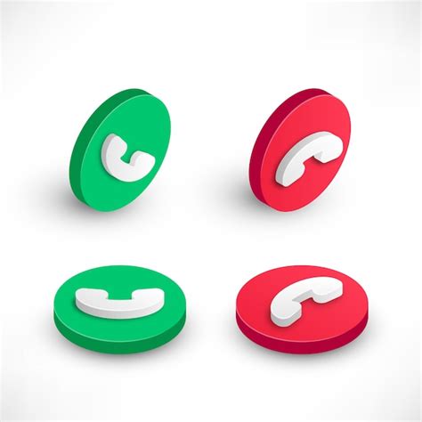 Premium Vector Phone Call Button Isometric Icons Set Vector For Web