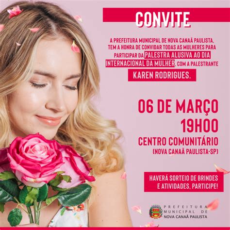 Palestra Alusiva Ao Dia Internacional Da Mulher 2020 Nova Canaã Paulista