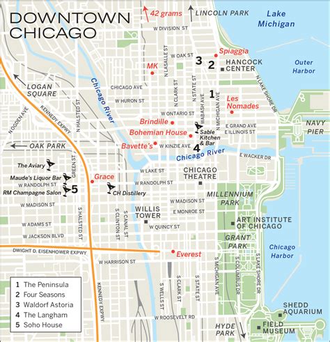 Downtown Chicago Tourist Map