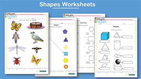 shapes worksheets  grade