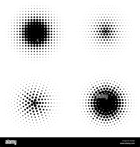 Vector Abstract Halftone Circles Set Abstract Dotted Gradient Design