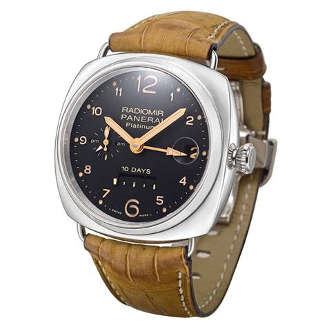 Panerai Platinum Radiomir 10 Days Gmt Pam 495 Wristwatch With Date At