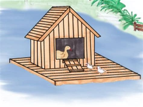 I see you have an attached rope to pull it to shore after making the larger octagonal base, we made three smaller octagonal frames all the same size; How To Build a Floating Duck House | Home Design, Garden ...