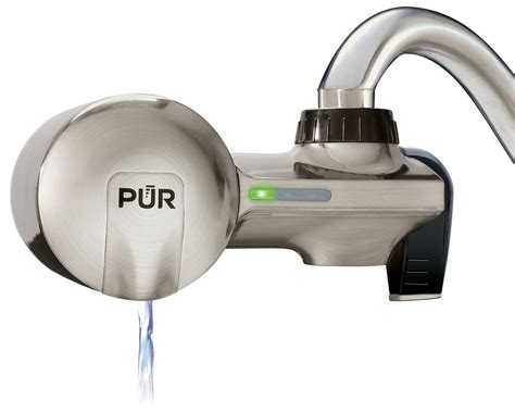 Pur Plus Faucet Mount Water Filtration System Stainless Steel Style
