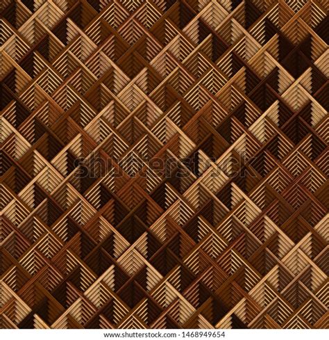 Carved Geometric Pattern On Wood Background Stock Illustration 1468949654