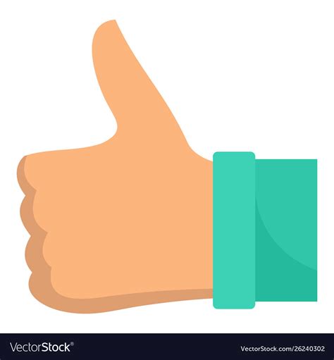 Thumb Up Icon Flat Style Royalty Free Vector Image