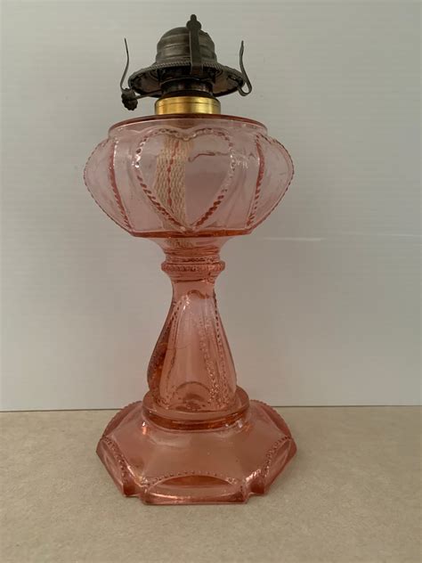 Vintage Pink Sweetheart Oil Lamp Etsy