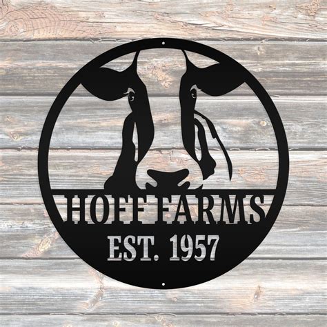 Personalized Cow Farm With Established Date Metal Sign Metal Signs