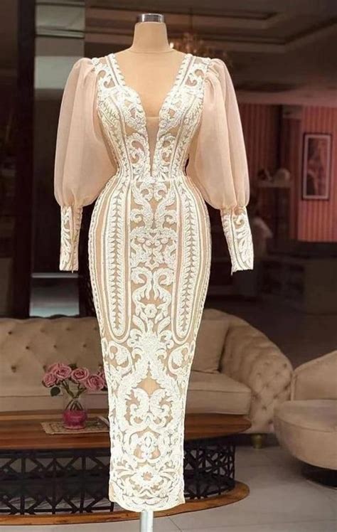 Esther Embroidered Trumpet Sleeve Gown Elegant Dresses Classy Lace