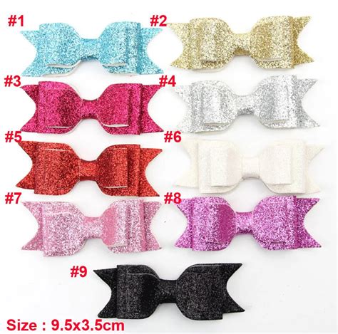 Large Pale Gold Glitter Fabric Bow For Girl And Women Hair Accessories