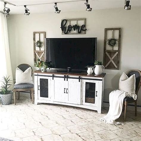 Adorable 33 Best Farmhouse Living Room Tv Stand Design