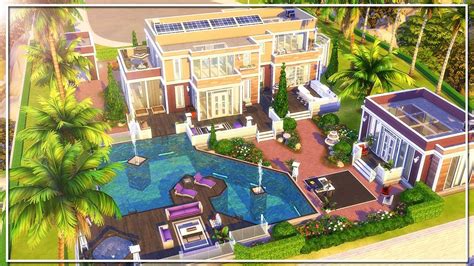 Party Mansion The Sims 4 Speed Build No Cc Youtube