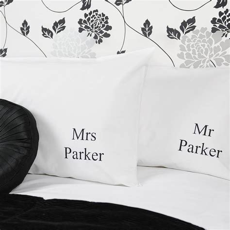 Personalised Mr And Mrs Wedding Pillowcases By Andrea Fays