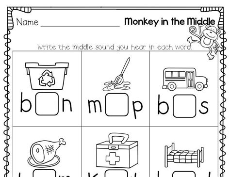 Free Cvc Kindergarten Phonics Worksheets Coloring Pages