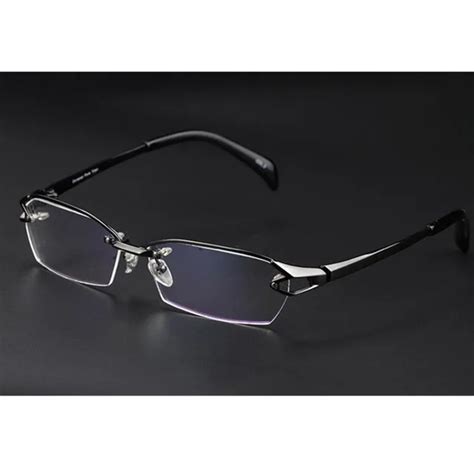 100 Pure Titanium Gunmetal Eyeglass Frames Half Rimless Glasses Eyewear Rx Able In Men S