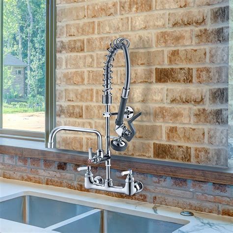 Fapully commercial pull down kitchen sink faucet. JZBRAIN Double Handle Commercial Kitchen Faucet 25" Height ...