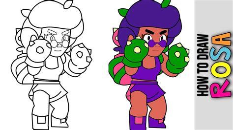 Brawl stars characters in real life tara, pam, spike, frank, brock, shelly, crow and many more characters of. How To Draw Rosa New Brawler From Brawl Stars 😀 Brawl Talk ...