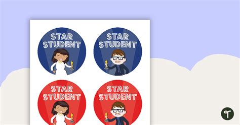 Hollywood Star Student Badges Teach Starter