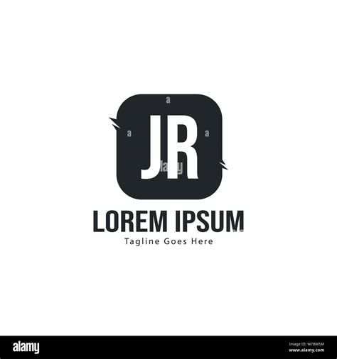 Initial Jr Logo Template With Modern Frame Minimalist Jr Letter Logo