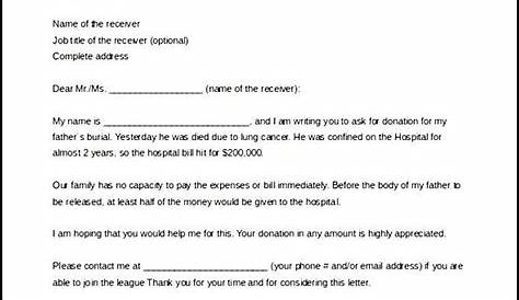 sample of solicitation letter for donations
