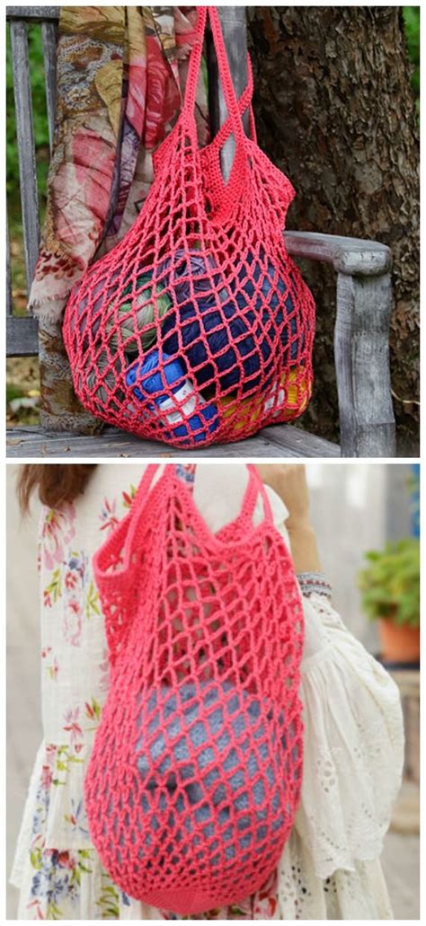 I used lion brand homespun yarn in prairie, but any of the other lovely homespun yarn colors will work just as well, so. Sugar Mesh Shopping Bag Crochet Free Pattern - #Crochet ...