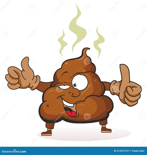 Funny Poop Character Cute Cartoon Mascot Character Stock Illustration