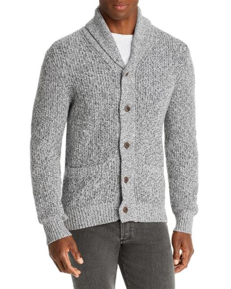 Faherty Cotton Marled Shawl Cardigan In Light Gray Gray For Men Lyst