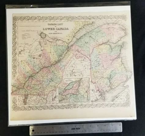 Vintage Map Of Canada East And New Brunswick 1855 By Colton 2249