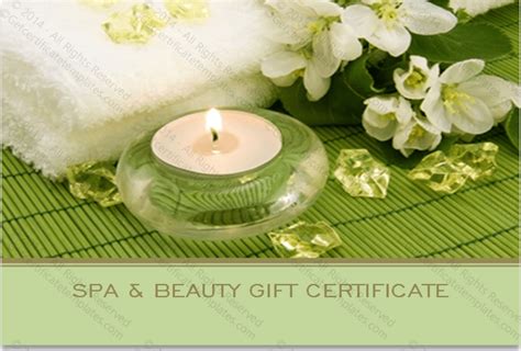 Spa Day T Certificate Template 6 Templates Example Templates Example Holiday T