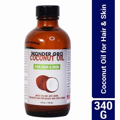 Coconut oil can also work to seal your hair and prevent protein loss. Shop Wonder Gro Coconut Oil for Hair & Skin - 118ml Online ...