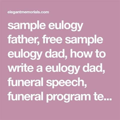 Sample Eulogy For Father Eulogy For Dad Examples Of Eulogies