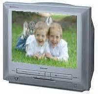 Sharp VT 21DV30W 21 3 In 1 Flat TV DVD VCR Combination System With