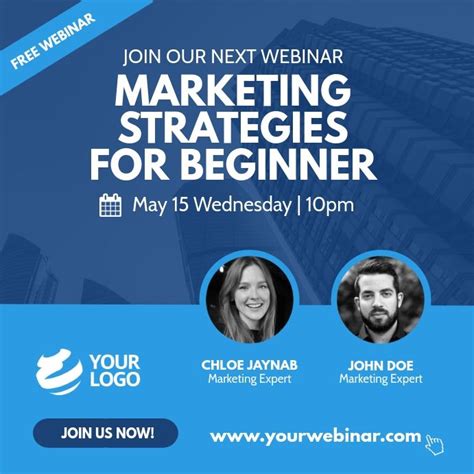 Webinar Business Marketing Instagram Post Postermywall Webinar