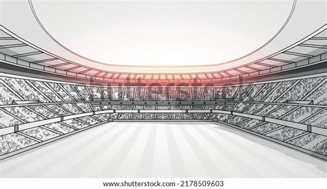 Sketch Soccer Football Stadium Background Football Stock Vector