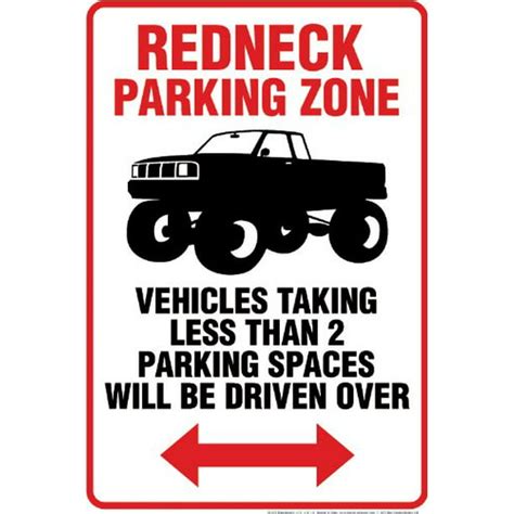 Tin Sign Redneck Parking Metal Plate New Licensed T Toys 30031