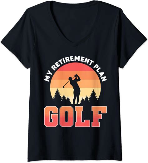 Womens Golfing My Retirement Plan Golf V Neck T Shirt