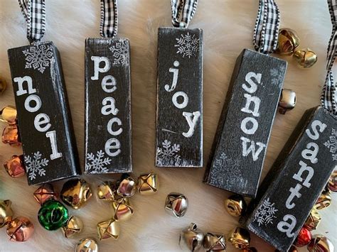 Jenga Ornaments Rustic Ornaments Upcycled Ornaments T Tags
